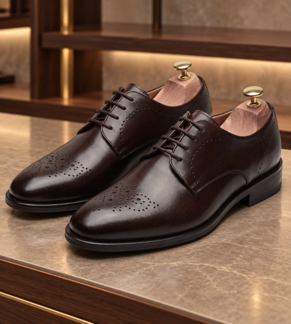 Men's Modern Cap Toe Oxford Shoes Premium Leather Lace-Up Formal Business Footwear