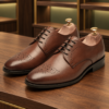 Men's Modern Cap Toe Oxford Shoes Premium Leather Lace-Up Formal Business Footwear