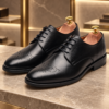 Men's Modern Cap Toe Oxford Shoes Premium Leather Lace-Up Formal Business Footwear